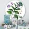 Designart - Purple Sesame Flowers WIth Green Leaves - Traditional Metal Circle Wall Art